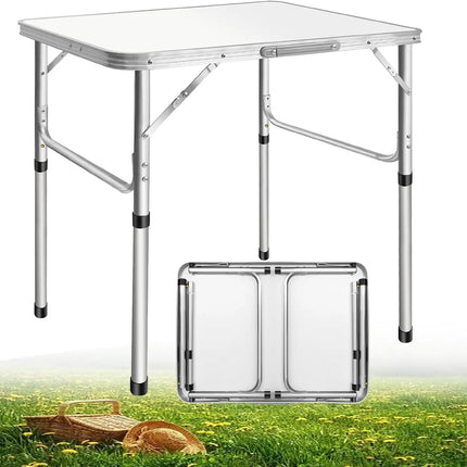 EFAN 2.5FT Aluminium Folding Table Portable Dining Party Kitchen BBQ Trestle Outdoor Tool for Camping Picnic Garden 75x55x70cm