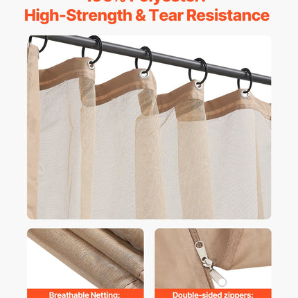 VEVOR Gazebo Netting Replacement Outdoor Garden Gazebo Ne 4-Panel Sidewall Mesh Gazebo Curtain with Double Zipper for Garden