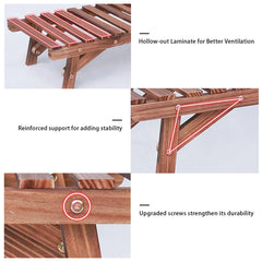 Large 3 Tier Step Plant Stand Wood Ladder Shelf Garden Display for Patio Indoor Outdoor Flower Pot Shelf