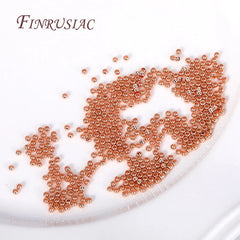 18K Gold Plated Separators For Bead,Spacers Beads For Jewelry Making,Brass Metal Round Beads,DIY Bracelets/Necklace Accessories