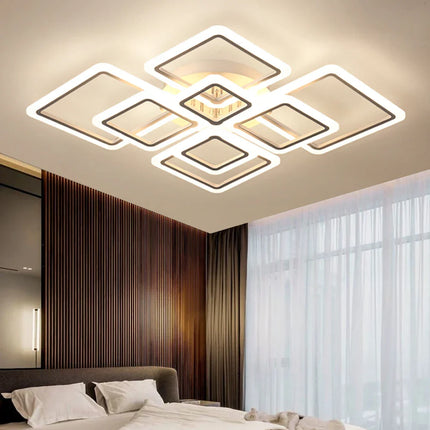 Modern LED Ceiling Light Dimmable Ceiling Lamp Fixture  Acrylic Flush Mount Ceiling Chandelier Lighting for Living Room Home