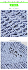 Casual Hollow Straw Women Shoulder Bags Designer Letters Handbags Paper Woven Large Tote Bag Handmade Summer Beach Purses 2024