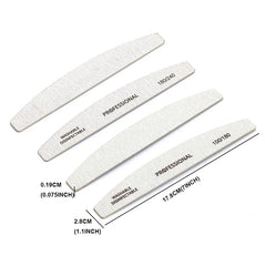 10pcs/Lot Wooden Nail Files Professional 100 180 240 Emery Board Manicure Buffer Grey Boat Double-sided Wooden Pedicure Buffers
