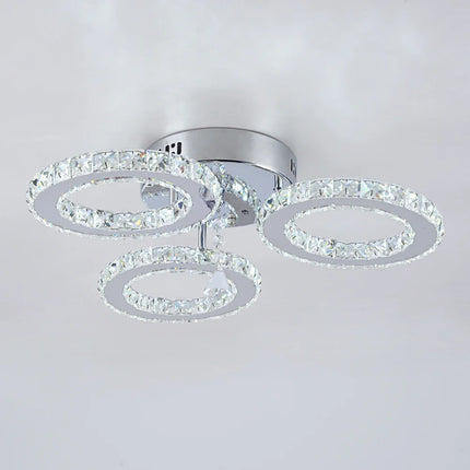 Modern K9 Crystal Led Rings Ceiling Lamp Chandelier Pendant Light Dimmable Luminaire Bedroom Living Dining Room Decor Fixture