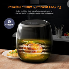 Air Fryer Oven Digital Large 7.7L Rapid Air Circulation,Air Fryers With Touch Screen Viewable Window Dishwasher Safe Accessories