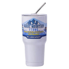 Magic Stainless Steel Freeze Thermos Cup with Straw Ice Coffee Drink Vacuum Insulated Bottle Car Travel Outdoor Mountain Cup