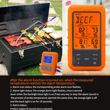 Digital Chef Thermometer Wireless Meat Thermometer Remote Instant Read BBQ Cooking Food Thermometer for Kitchen Oven Grill