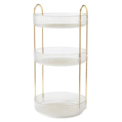 360 Degree Rotating Makeup Organizer Light Luxury Skincare Holder Rack Versatile Space-Saving for Dressing Table Washing Table