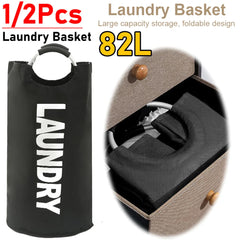 82L Dirty Clothes Basket Large Capacity Foldable Laundry Basket Clothes Storage Basket Multifunction for Laundry Room Dorm