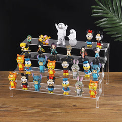 Acrylic Riser Display Stand Perfume Organizer Shelves for Amiibo Funko Figures Toys Cupcake Desserts Collection Cosmetic Jewelry
