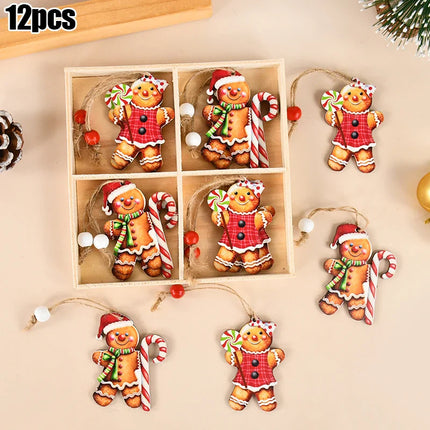 Christmas Nutcracker Soldier Wooden Pendant Xmas Tree Hanging Ornaments 2024 Navidad Decoration for Home 2025 New Year Gifts