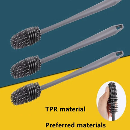Hot Silicone Cup Brush Long Handle Milk Bottle Cleaning Brush  Water Bottles Glass Cup Cleaner Scrubber Kitchen Cleaning Tools