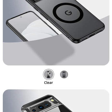 2025 Fashion Magnetic Case For Google Pixel 9 Pro 8 8A 7 10 Dull Polish Wireless Charger Cover Anti-knock Cases For Pixel 9A 7A