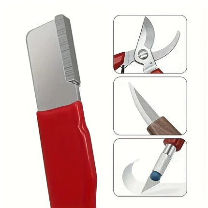 Professional Kitchen Knife Sharpener - Tungsten & Diamond Ceramic Sharpening Stone for All Blades, Including Garden Shears