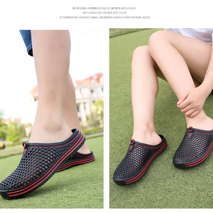 YRZL Men Summer Shoes Sandals Men's Holes Sandals Hollow Breathable Flip Flops Clogs Shoes Fashion Beach Slippers Big Size 45