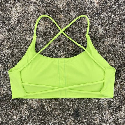 Women Sports Bra Sexy Cross Straps Back Fitness Bralette High Impact Gym Yoga Workout Crop Top Vest Push Up Running Underwear