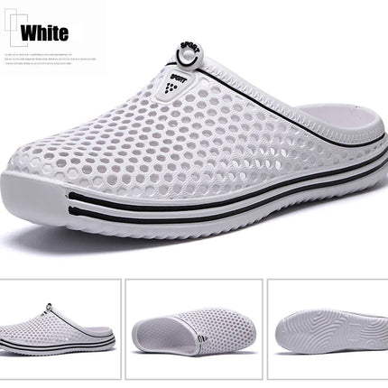 YRZL Men Summer Shoes Sandals Men's Holes Sandals Hollow Breathable Flip Flops Clogs Shoes Fashion Beach Slippers Big Size 45