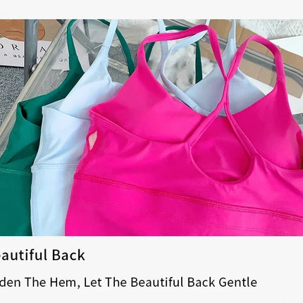 Fashion Sexy Cross Back Small Sling Yoga Underwear Women Breathable Shockproof Gym Fitness Running Sport Crop Tops Athletic Vest