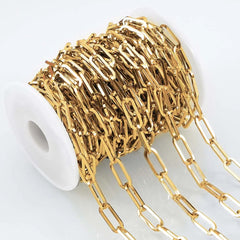 1M NO FADE Stainless Steel Square Link Chain for DIY Necklace Bracelet 6.5mm Rolo Cable Link Chains Jewelry Making Supplies Bulk