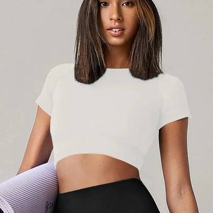 Women Yoga Top Seamless Sport T Shirts Fitness Clothes Short Sleeve Yoga Shirt Gym Top Running Active Wear Sport Top