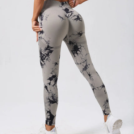 Women Seamless Tie Dye Yoga Leggings High Waist Fitness Sexy Fashion Leggings Exercise Running Lifting Buttocks Cycling Leggings