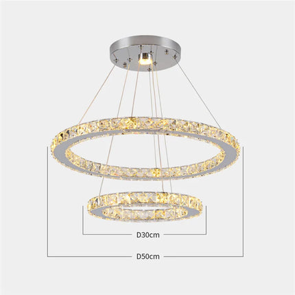 Luxury Rings Led Crystal Chandelier Mordern Pendant Light Living Dining Room Decor Fixture Suspension Luminaire Hanging Lustr