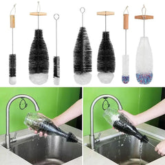 Drink Wineglass Bottle Cup Cleaning Soda Stream Bottle Brush With Beechwood Handle Glassware Jars Cleaner Kitchen Cleaning Tool