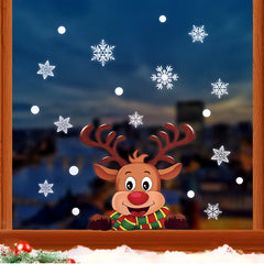 2024 Christmas Window Stickers Santa Claus Xmas Tree Cartoon Glass Decal Merry Christmas New Year Holiday Decorations for Home