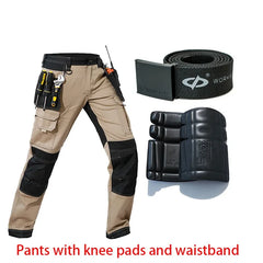 Cargo Pants Men Workwear Multi-Pocket Outdoor Hiking Joggers Pants Work Trousers Men with Wear resistant multi pocket Knee Pads