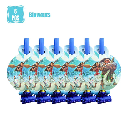 Moana 2 Birthday Party Decoration Supplie Vaiana Birthday Decoration Set Tableware Balloons Backdrop Plates Cups Baby Shower Toy