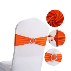 10pcs High-end Hotel Wedding Decoration Butterfly Knot Backrest Flower Spandex Chair Ribbon Chair Cover Elastic Strap
