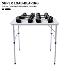 Folding Table Heavy Duty Table Camping Party Picnic Dining Garden,Portable Folding Camping Table, 2.5ft Adjustable Height Table