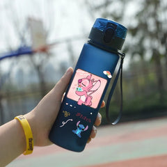 Lilo & Stitch 560ML Water Cup Children Portable Plastic Cartoon Figures Kawai Stitch Outdoor Large Capacity Sports Water Bottle