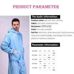 Isolation Split Type Work ClothesUnisex Reusable Anti-Static Safety Clothing With Pockets Dust-Proof Clean Paint Materials
