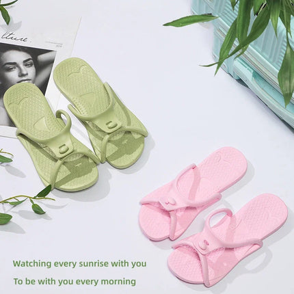 Folding Slippers Trip Travel Portable Slides Women Men Light Home Hotel Salon Homestay Guest Use Sandals Bathing Beach Shoes
