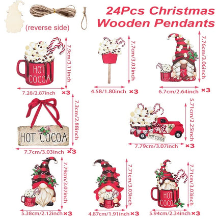 Christmas Gnomes Wooden Pendants Merry Christmas Decorations For Home 2024 Xmas Tree Christmas Ornaments Navidad New Year Gift