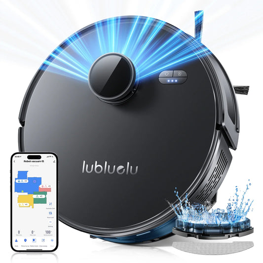 Lubluelu L15 Robot Vacuum And Mop Combo 5000Pa, Robot Vacuum, Auto-Charging, 5 Maps, 30 No-go Zones, 3 In 1 Robot Vacuum Cleaner