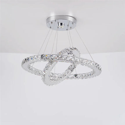 Luxury Rings Led Crystal Chandelier Mordern Pendant Light Living Dining Room Decor Fixture Suspension Luminaire Hanging Lustr