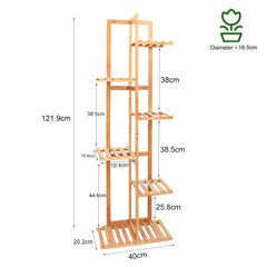 6/7 Pot Vertically Bamboo Flower Shelf Rack Plant Stand Pots Display Corner Shelving Home Indoor Outdoor