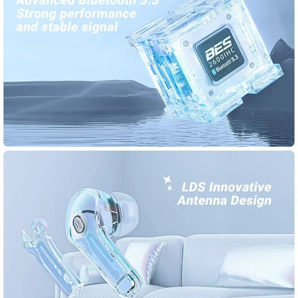 T8 PRO Tws Bluetooth Earbuds Transparent with LED Digital Display Wireless In-Ear Earphone for Xiaomi Huawei iPhone Headphone