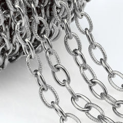 1M NO FADE Stainless Steel Square Link Chain for DIY Necklace Bracelet 6.5mm Rolo Cable Link Chains Jewelry Making Supplies Bulk