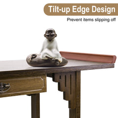 Chinese Style Hall Console Table, Accent Table, Entryway with Drawer, Storage Shelf, Wood Furniture