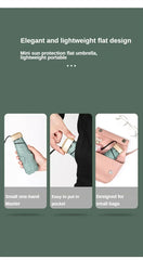 Mini Sun Umbrella Pocket Rain Umbrella Vinyl Folding UV Ultraviolet Protection Sun Shade Pocket Parasol Capsule