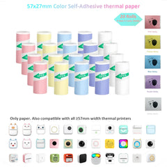 Mini Printer Color Sticker Thermal Paper Label Paper Sticker Photo Papers For PeriPage PAPERANG Poooli 57mm width Photo Printer