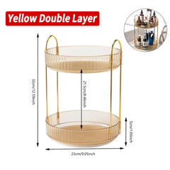 360 Degree Rotating Cosmetic Display Case Detachable Makeup Organizer Light Luxury Versatile for Dressing Table Washing Table