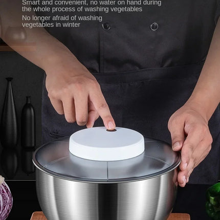 Stainless steel Vegetable Dehydrator Electric Cleanse Dryer Strainer Fruit and Vegetable Dry Wet Separation Dehydrator Kitchen