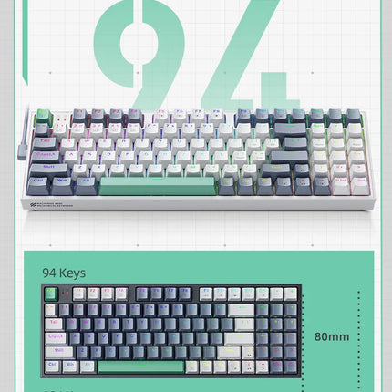 Machenike K500 Mechanical Keyboard Gaming Keyboard Wired Keyboard Hot Swappable 94 Keys RGB Light Mac Windows
