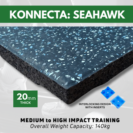 20mm Seahawk Fleck Rubber Gym Tile