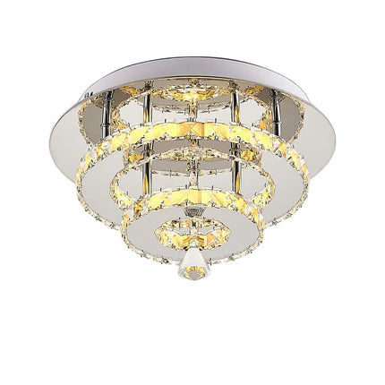 KOMORE Modern Small Crystal LED Ceiling Light, Square / Round for Office, Living Room, Bedroom, Kitchen, Hallway