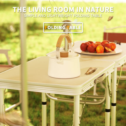 Folding Camping Table Outdoor Indoor Garden Balcony Market Kitchen Work Table Adjustable White Portable Picnic Table 60x45 cm